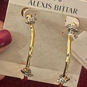 Alexis Bittar Gold and Silver Sculptural Earrings
